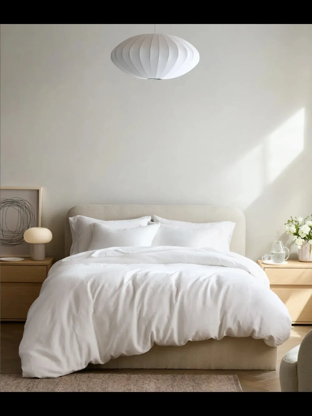 Quince European Linen Duvet Cover Set White King/Cal King